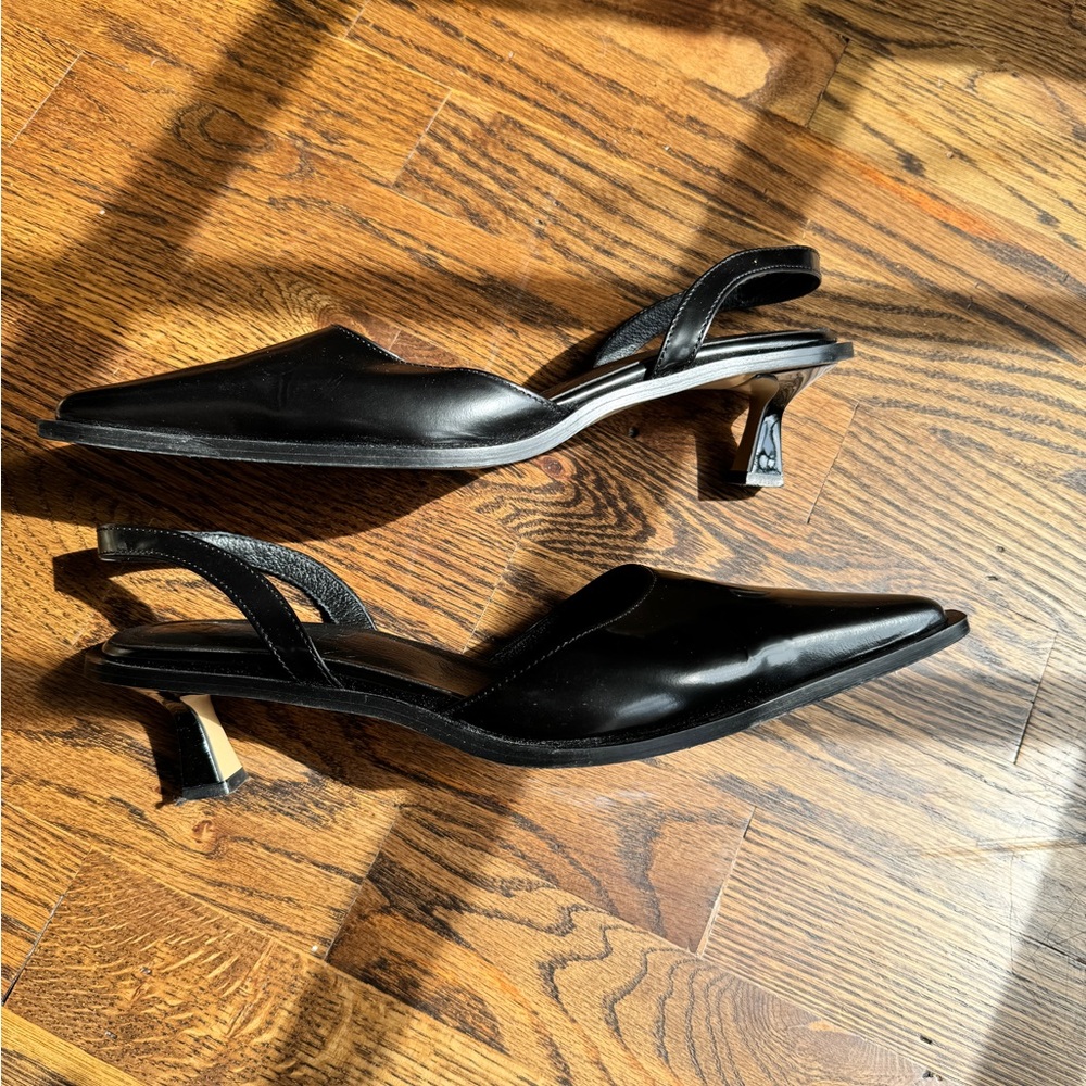 Neute | Sling Back Pointed Toe Leather Mule - Picture 3 of 6